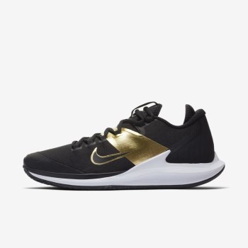 Nike Court Air Zoom Zero - Férfi Teniszcipő - Fekete/Metal Arany/Fehér/Fekete